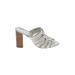 Salvatore Ferragamo Heels: Slip On Chunky Heel Bohemian White Solid Shoes - Women's Size 8 - Open Toe