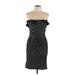 Maggy London Cocktail Dress: Black Polka Dots Dresses - Women's Size 12