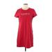 Tommy Hilfiger Casual Dress - Shift Crew Neck Short sleeves: Red Solid Dresses - Women's Size Medium