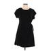 Cable & Gauge Casual Dress - Shift: Black Solid Dresses - Women's Size Large