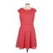 Liz Claiborne Casual Dress - Mini Scoop Neck Short sleeves: Red Dresses - Women's Size 12