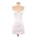 Zara Cocktail Dress - A-Line Sweetheart Sleeveless: White Print Dresses - Women's Size Small