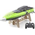 FLADO Remote Control Boat For Pools And Lakes, Fast RC Boats For Adults And Kids With 20+ Km/h Speed, 2.4GHZ Remote Control, And Rechargeable Battery (Green)