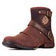 OSSTONE Moto Boots for Men Fashion Zipper-up Leather Chukka Boots Casual Shoes 5008-1-A-11 Brown