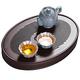 kung fu tea tray,Kung Fu Small Tea Tray Chinese Small Kung Fu Tea Tray with Reservoir Type Water Storage Box, Japanese Serving for Home Office Kitchen Utensil Tea Accessory (Brown) (Color : Brown, Siz