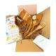Solange & Frances 8pc Teakwood Utensil Gift Basket- Mother's Day Gif Box with 8pc teakwood utensils,Teakhaus cutting board, Mom kitchen towel, candle