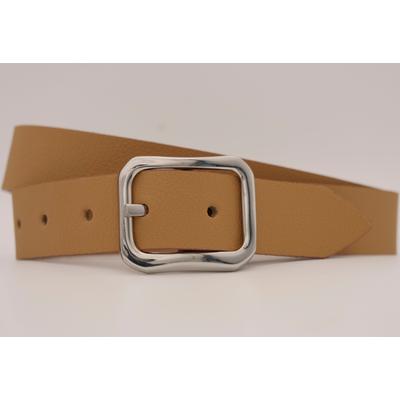 Ledergürtel ANNAMATONI, Damen, Gr. 80, braun (mud), Rindsleder, unifarben, casual, Gürtel, mit silberner Schließe Image
