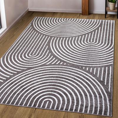 Teppich MY HOME "Fadel" Gr. 31, grau (taupe), B:280cm H:9mm L:380cm, Kunstfaser, Teppiche, 3D-Effekt, softer Kurzflor, pflegeleicht, leichter Glanz, Scandi-Look Image