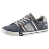 Sneaker MUSTANG SHOES, Herren, Gr. 45, grau (dunkelblau, hellgrau), Lederimitat, sportlich, Schuhe, mit kontrastreichen Details, Freizeitschuh, Halbschuh, Schnürschuh