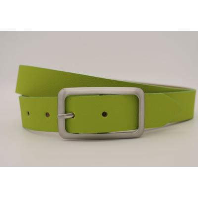 Ledergürtel ANNAMATONI, Damen, Gr. 80, grün, Rindsleder, unifarben, casual, Gürtel, mit silberner Schließe Image
