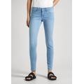 Skinny-fit-Jeans PEPE JEANS "SKINNY LW" Gr. 28, Länge 32, blau (bleached) Damen Jeans Röhrenjeans