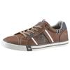 Sneaker MUSTANG SHOES, Herren, Gr. 43, braun (cognac, navy), Lederimitat, sportlich, Schuhe, mit kontrastreichen Details, Freizeitschuh, Halbschuh, Schnürschuh
