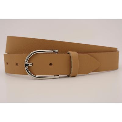 Ledergürtel ANNAMATONI, Damen, Gr. 115, braun (mud), Rindsleder, unifarben, casual, Gürtel, mit silberner Schließe Image