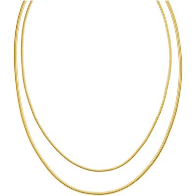 Kette ohne Anhänger PURELEI "Schmuck Geschenk Two Layers doppelte Kette, 23171", gold (gelbgoldfarben), Halsketten, Dame