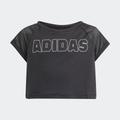 T-Shirt ADIDAS SPORTSWEAR "JG CRPD T" Gr. 128, schwarz-weiß (black, white) Kinder Shirts T-Shirts