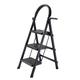 step stool Foldable Ladder Home Kitchen Closet Library Ladders, 3 4 5 Step Folding Lightweight Stepladder with Tool Shelfor Garage, Hot Tub & Indoor (Color : Black, Size : 4 Step) (Black 3 Step)