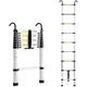 Tall Telescoping Ladder, for Garden Roof Building Use Ladder Easy To Carry with Hooks Portable Aluminium Engineering Ladder Stepladder (Color : Silver, Size : 4.3m) surprise gift