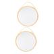 Ciieeo 2pcs Multi-function Rattan Mirror Rattan Wall Mirror Wall Mirror Decor Wall Mounted Vanity Mirror Wall Mount Mirror Round Mirrors Wall-mounted Mirror Art Mirror Pendant Glass