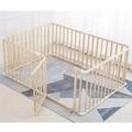 Sonakia Baby Playpen With Door, Wooden Playpen for Babies and Toddlers, Kids Crawling Fence, 110x150cm 120x180cm 180x200cm Large Baby Fence, 63cm Height,150x200cm