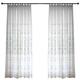 Gualiy Sheer Curtains for Living Room 2 Panels Set, Window Curtains 107x132CM with Floral Embroidered Window Curtains White Window Drapes and Curtains Living Room
