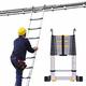 5m 6.2m 7m 8m Telescopic Extension Ladders with Hooks & Wheels, Lightweight Aluminium Climb Telescoping Ladder, Compact Foldable Retractable Loft Ladder (Color : Black, Size : 5m/16.4 ft) (Black