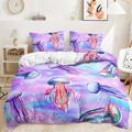 King Size Duvet Cover Sets Purple Blue Animals Duvet Cover King Size Microfiber Duvet Cover Sets with Hidden Zipper Closure King Size Bedding Washable King Size Duvet Cover+2 Pillow Cases (50x75cm)