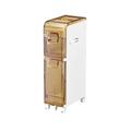 3-Tiers/4 Tier Bathroom Floor Storage Cabinet, Large Capacity Narrow Tall Slim Storage Tower, Rolling Cart Organizer Unit with Wheels and Tissue Box, for Tiny Kitchen Laundry Living Room Toilet