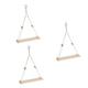 MAGICLULU 3 Pcs Woven Wall Flower Stand Wooden Plant Stands Hand-woven Flower Stand Jute Rope Shelves Wood Clothes Hangers Wooden Clothes Hanger Hand Decor Household The Bell Cotton Rope