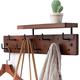 LoJax Coat Hanger Wall Mount with Shelves, Wall Coat Rack with Storage Shelf, Wood Wall Coat Rack with Metal Hooks, Perforated Board Design