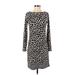 MICHAEL Michael Kors Casual Dress - Sheath Crew Neck 3/4 sleeves: Black Dresses - Women's Size Small