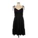 Nine West Casual Dress - A-Line V-Neck Sleeveless: Black Solid Dresses - New - Women's Size X-Large