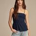 Lucky Brand Ruched Tube Top - Women's Clothing Tops Tees Shirts in Navy Dot, Size L