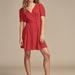 Lucky Brand Short Sleeve Dot Mini Dress - Women's Clothing Dresses Mini Dress in Red Dot, Size L