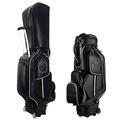 Golf Club Cart Bags, PU Heavy Golf Club Bags with Wheels and Levers | Easy Carry Shoulder Bag with 8 Way Dividers for Golf Course vision
