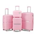 4 Piece Luggage Sets,Hardshell Lightweight Suitcase with Spinner Wheels & TSA Lock,Expandable Carry On Luggage Set,Travel Luggage Set for Women Men Family, Pink, 4 Piece Set (, Modern