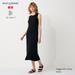 Women's 3D Knit Ribbed Sleeveless Dress | Black | Large | UNIQLO US