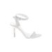 Alexander Wang Heels: Strappy Stilleto Formal Silver Shoes - Women's Size 39.5 - Open Toe