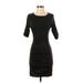 Express Casual Dress - Bodycon: Black Print Dresses - Women's Size X-Small