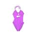 Xhilaration One Piece Swimsuit: Purple Solid Swimwear - Women's Size Small