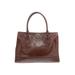 Cole Haan Leather Satchel: Brown Print Bags