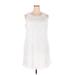 Apt. 9 Casual Dress - Shift Crew Neck Sleeveless: White Print Dresses - Women's Size 2X-Large