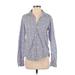 Frank & Eileen Long Sleeve Button Down Shirt: Blue Tops - Women's Size Medium