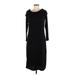 Ann Taylor LOFT Casual Dress - Midi: Black Dresses - Women's Size Medium Petite