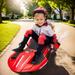 24V Kids Ride On Electric Scooter W/ Helmet Knee Pad,Spray Function,Music,Light