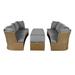 Outdoor Patio Wicker Conversation Sofa Set with Central Coffee Table, Ergonomic Sectional Sofa Set with Thick Cushions