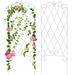 Garden Trellis 47" x 16" Rustproof Iron Plant Trellis Vegetables Patio White Metal Wire Lattices Grid Panels