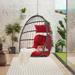 Hanging Egg Chair Swing Chair Outdoor Patio Swings Wicker Chair Swing Hammock Foldable Egg Chairs with Cushion