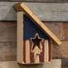 Rustic Wood Slant Roof Americana Birdhouse - 12.75" x 8.5" x 5.25"