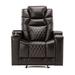 PU Leather Power Recliner with USB Charging Port and Swivel Tray Table, Hidden Arm Storage, Cup Holders, Home Theater Seating