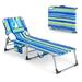 Outdoor Foldable Beach Lounge Chair with Comfort Pillow